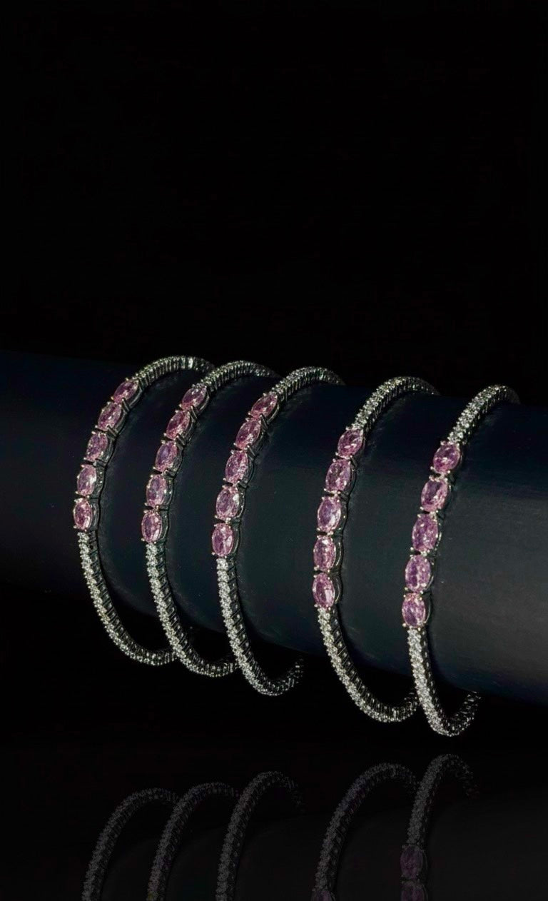 Pulsera tennis plata rose gold