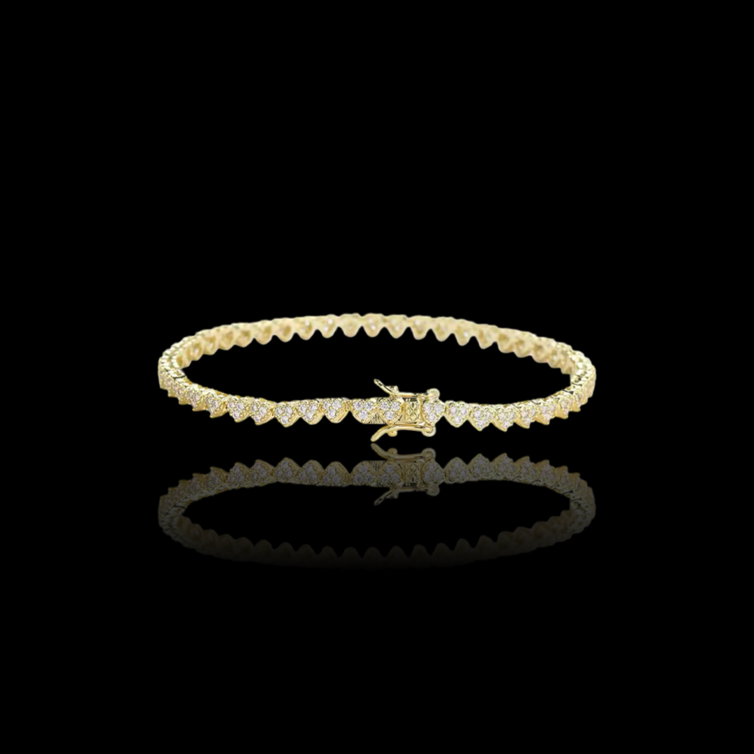 Pulsera tennis corazones