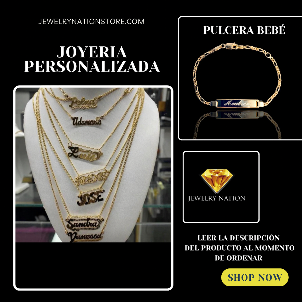 Cadena y Pulcera personalizada para bebé