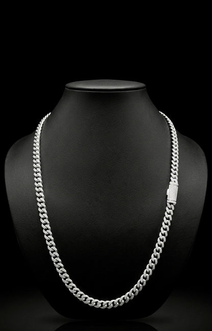 Cubana plata Miami 6mm 22” | Cierre 925 VVS Moissanite