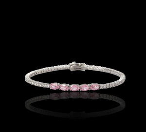 Pulsera tennis plata rose gold