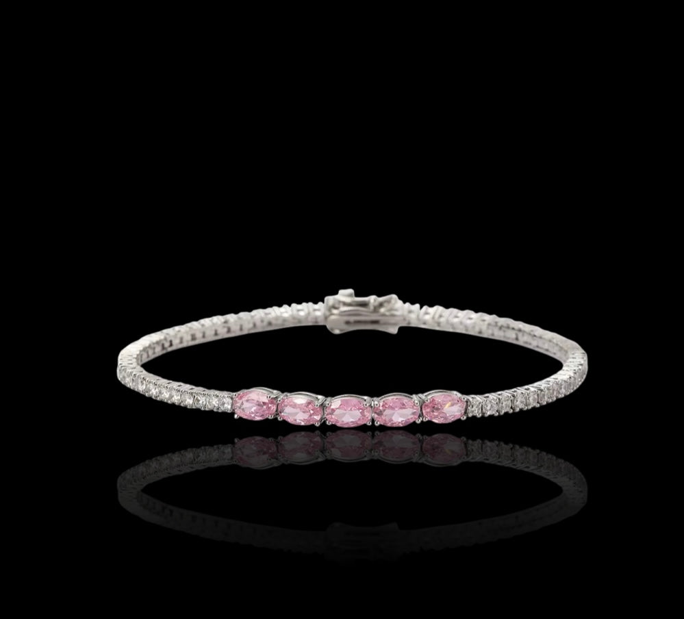 Pulsera tennis plata rose gold