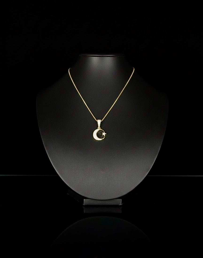 Pendant Luna y Estrella Diamante Moissanite