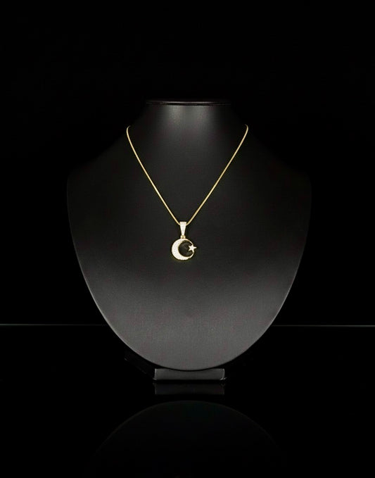 Pendant Luna y Estrella Diamante Moissanite