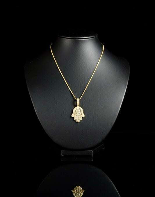 Pendant Mano de Hamsa Diamante Moissanite