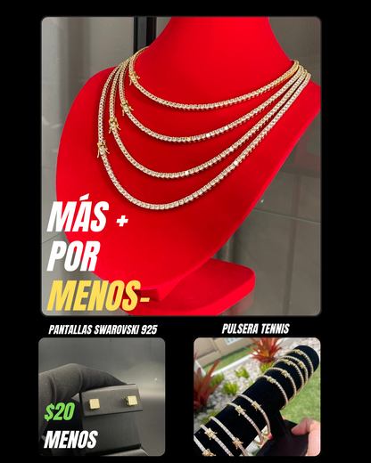 Tennis Chain + Pulsera + Pantallas